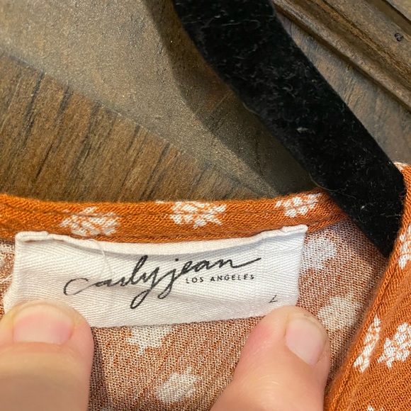 Carly Jean Los Angeles Orange Pleated Sundress - Picture 5 of 5